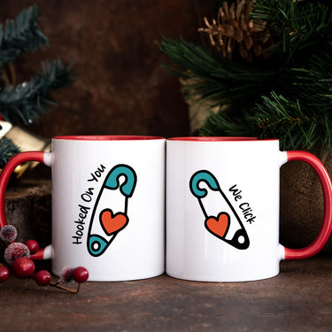 Pinned Heart Matching Mugs For Couples